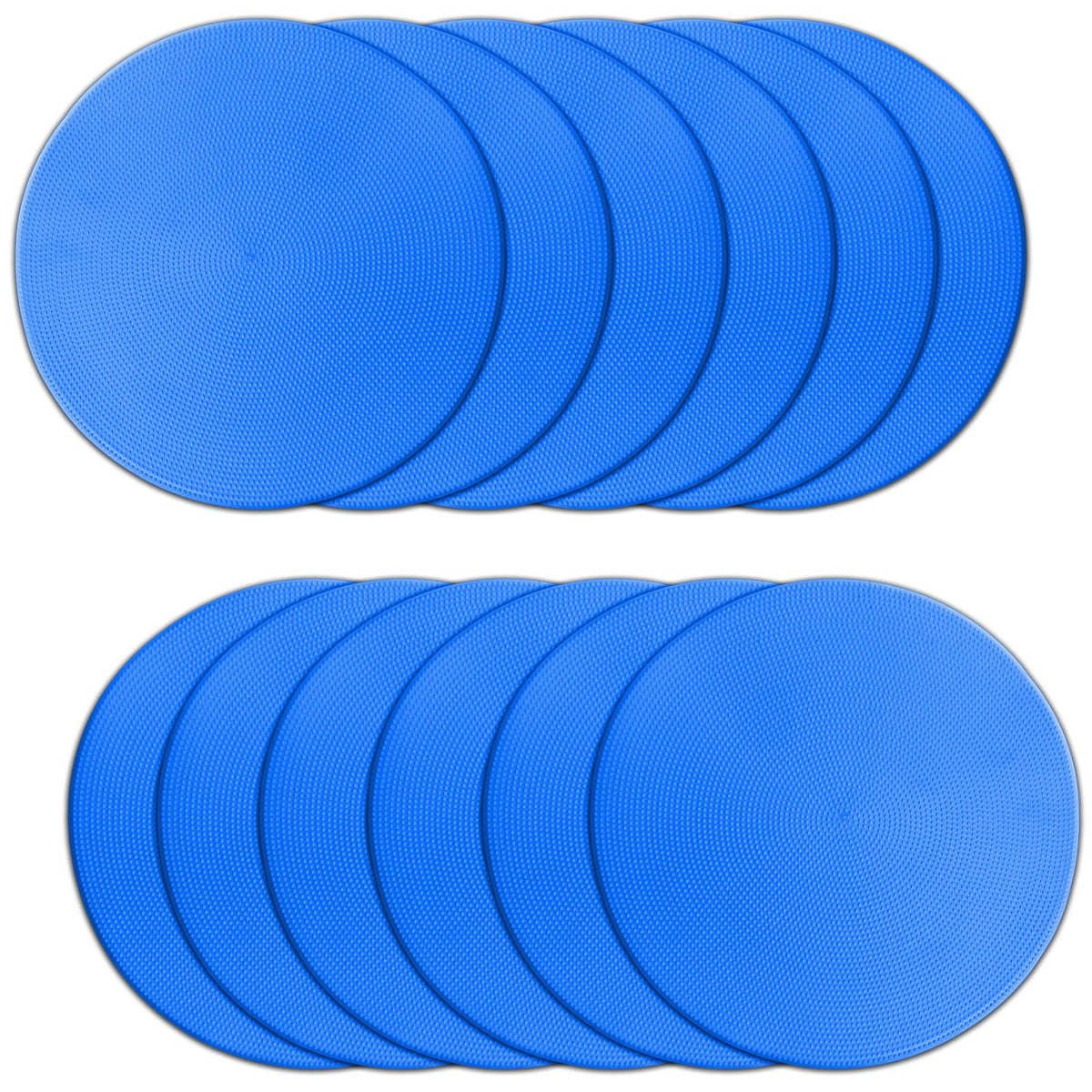 PIKZH Poly Spot Markers 9 inch 12 Pcs Non-Slip Rubber Agility Training Markers Floor Dots Flat Field Cones for Football Soccer Ball Basketball School Exercise Drills Gym Dance Practice TPE Blue