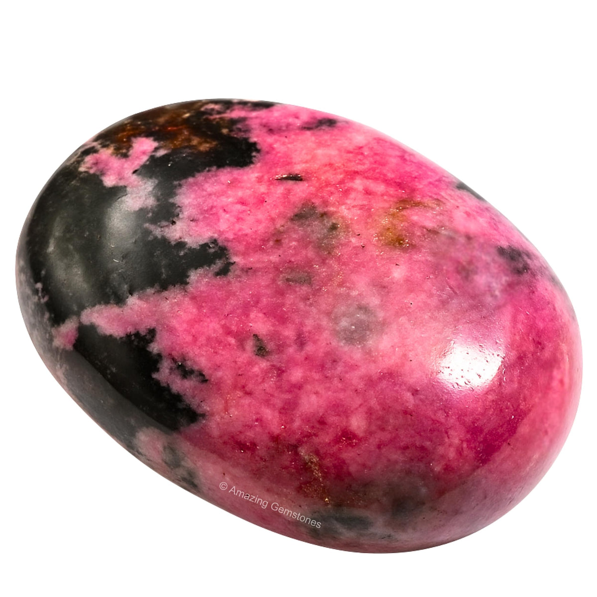 Amazing Gemstone Rhodonite Palm Stone - Hot Massage Worry Stone for Natural Body Chakra Balancing, Reiki Healing and Crystal Grid
