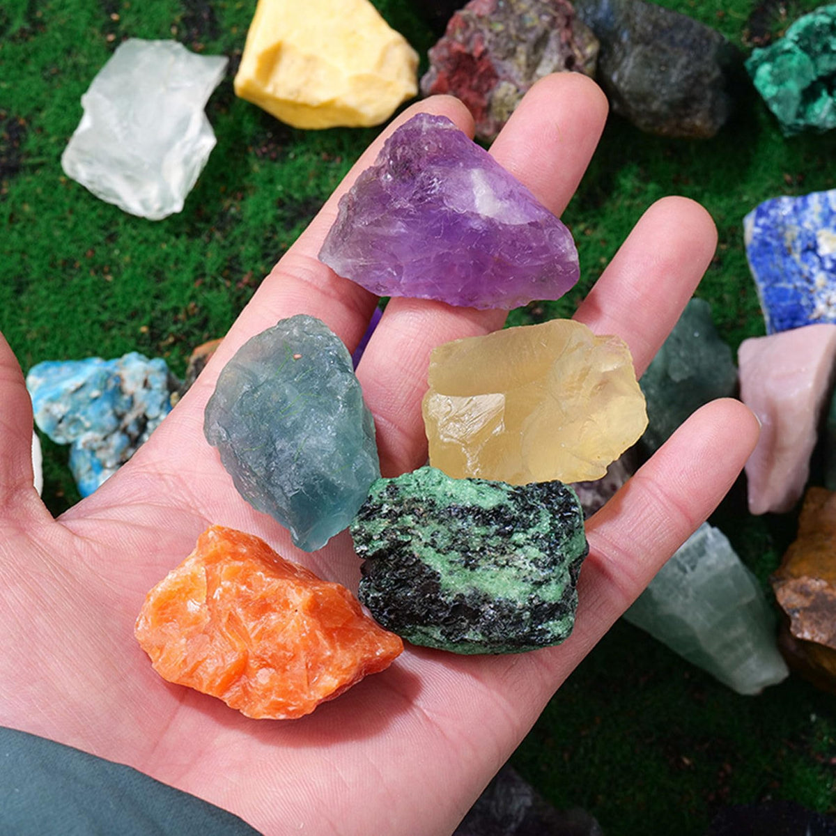Blue Fluorite Raw Crystals Healing Crystals Natural Rough Stones 1.2-2" for Tumbling, Fountain Rocks, Yoga, Meditation, Polishin, Gift 9