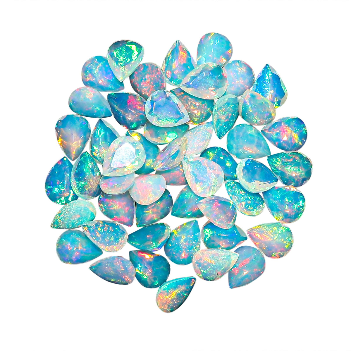 2 Pcs,9X7 MM, AURA GEMS Natural Ethiopian Opal,Briliant Cut, Pear Shape, Jewelry Making Supply, Chakra Energy Healing Gemstone, Real Crystal, Birthstone, Wholesale deal