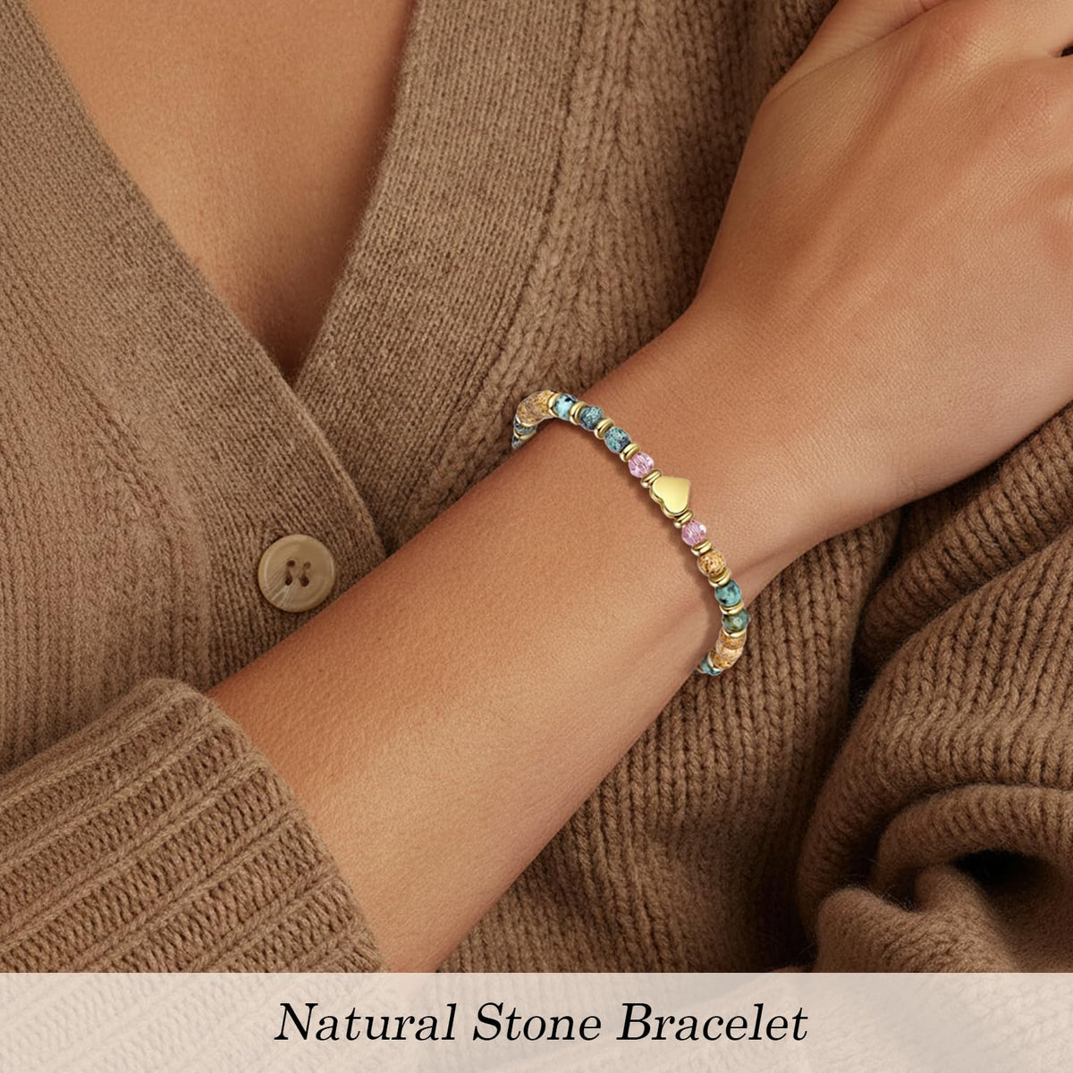 LUNADORN Inspirational Friendship Bracelets for Women – Healing Natural Stone Bracelets Thinking of You Get Well Soon Gifts for Women, Sister and Friends on Mother's Day, Celebrations, Birthdays, Stocking Stuffers