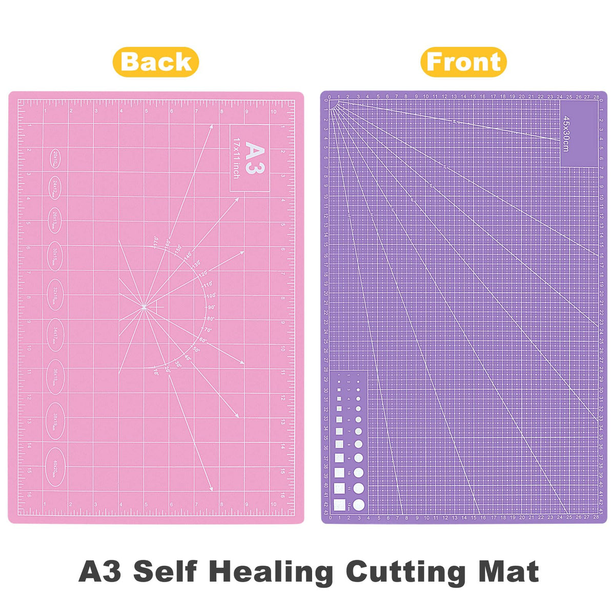 5 PCS Self Healing Cutting Mat 12" x 18": Sewing Rotary Cutting Mat for Crafts and Fabric Sewing Scrapbooking Quilting and Precision Cutting (5, Green)