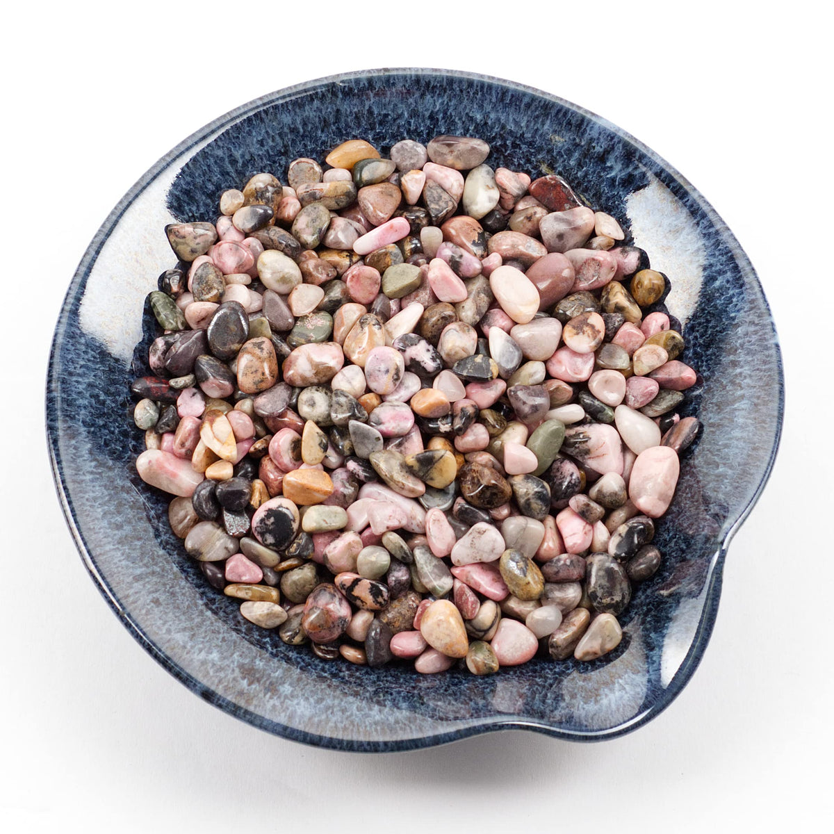 Cherry Tree Collection 1/2 Pound Polished Tumbled Gemstone Chips, Pebbles, Crystal Chips Bulk for Jewelry Making, Healing, Plants, Succulents, Aquariums, Decoration, Chakra (Rhodonite)