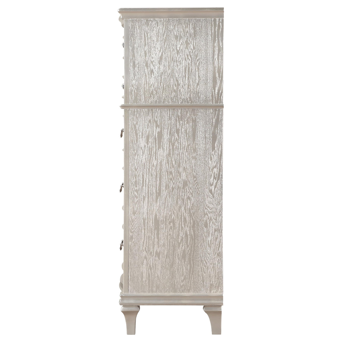 Coaster Home Furnishings - Evangeline - Wood - 6-Drawer Chest with Hexagonal-Shaped Knobs and Felt-Lined Drawer - Bedroom - Modern Classic - Silver Oak - 223395