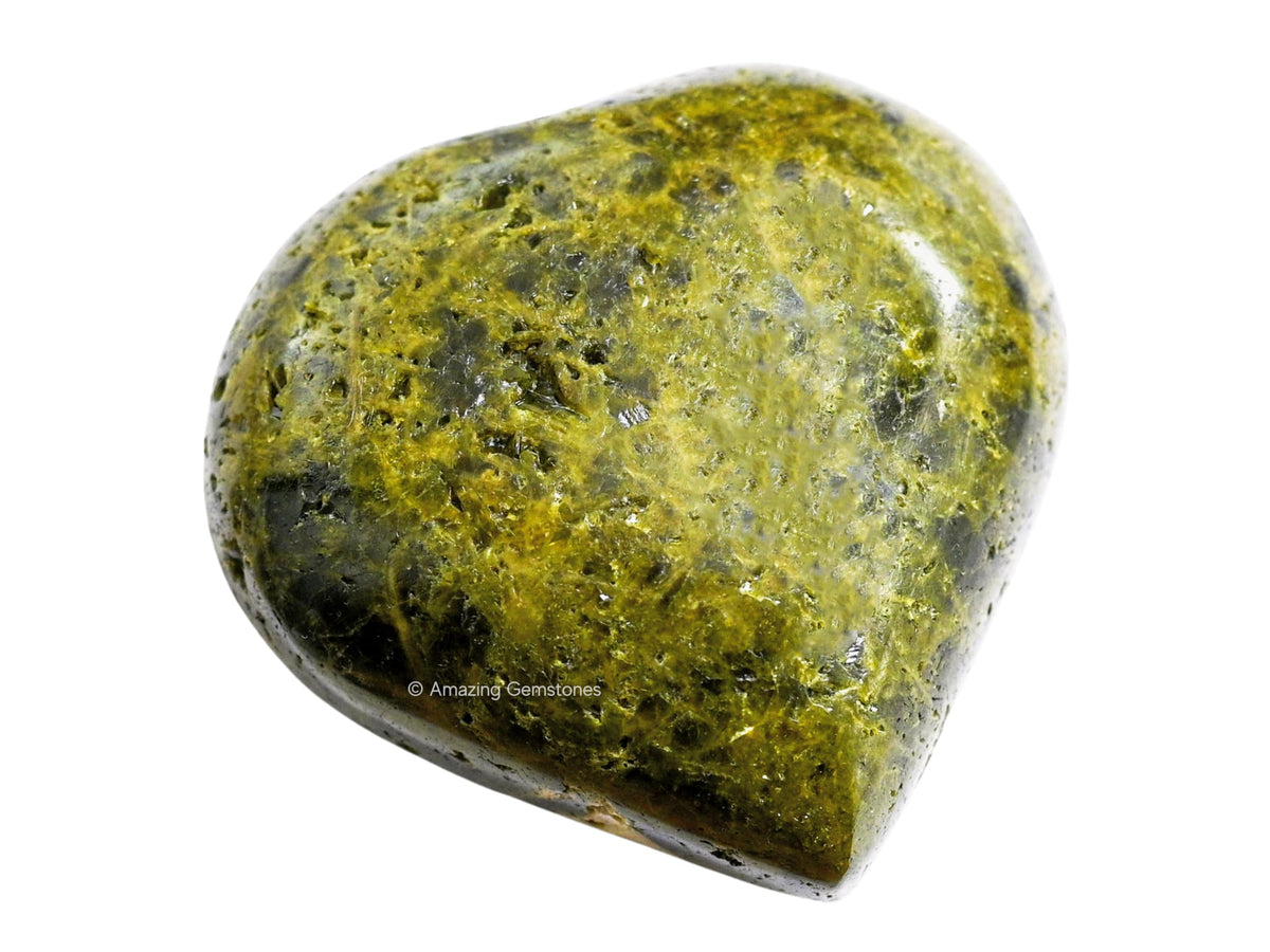 Amazing Gemstone Green Tourmaline in Matrix Crystal Heart Palm Stone - Pocket Massage Worry Stone for Natural Body Chakra Balancing, Reiki Healing and Crystal Grid