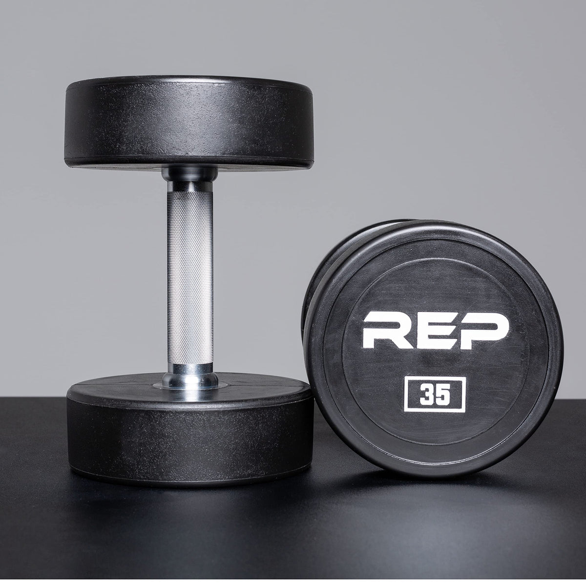 REP Urethane Coated Dumbbell Set - 5-75 lb with 3-Tier Rack