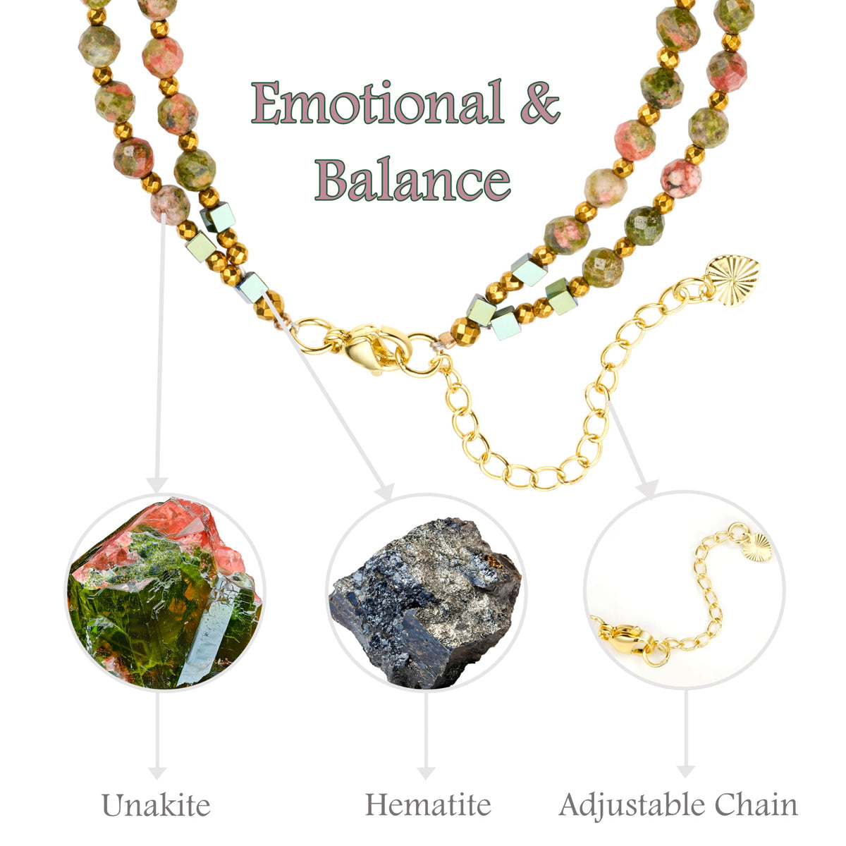 Farfume Unakite - Balance - Crystal Beaded Bracelets, Chakra 4mm Natural Stone Beads Bracelets, Gemstone Spiritual Jewelry Gifts for Mother's Day