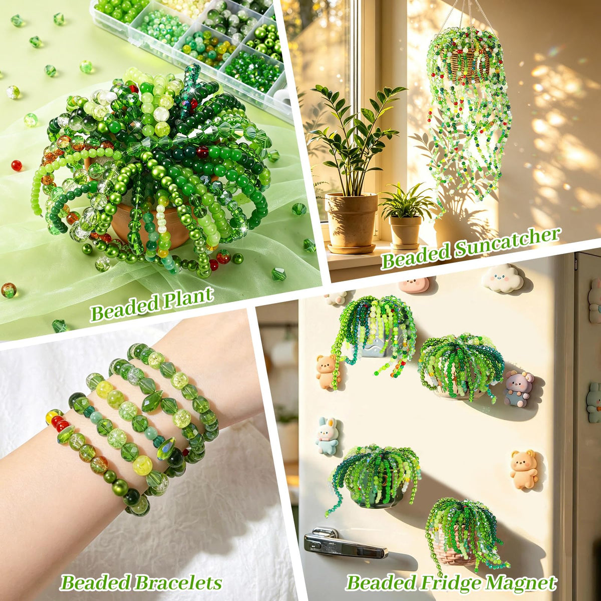 2102 Pcs Green Glass Beads for Bracelets with Elastic String,Green Beads for Beaded Plants,6mm Glass Beads for Jewelry Making Crystal Round Beads for Bracelet Necklace Beaded Plant DIY Crafts
