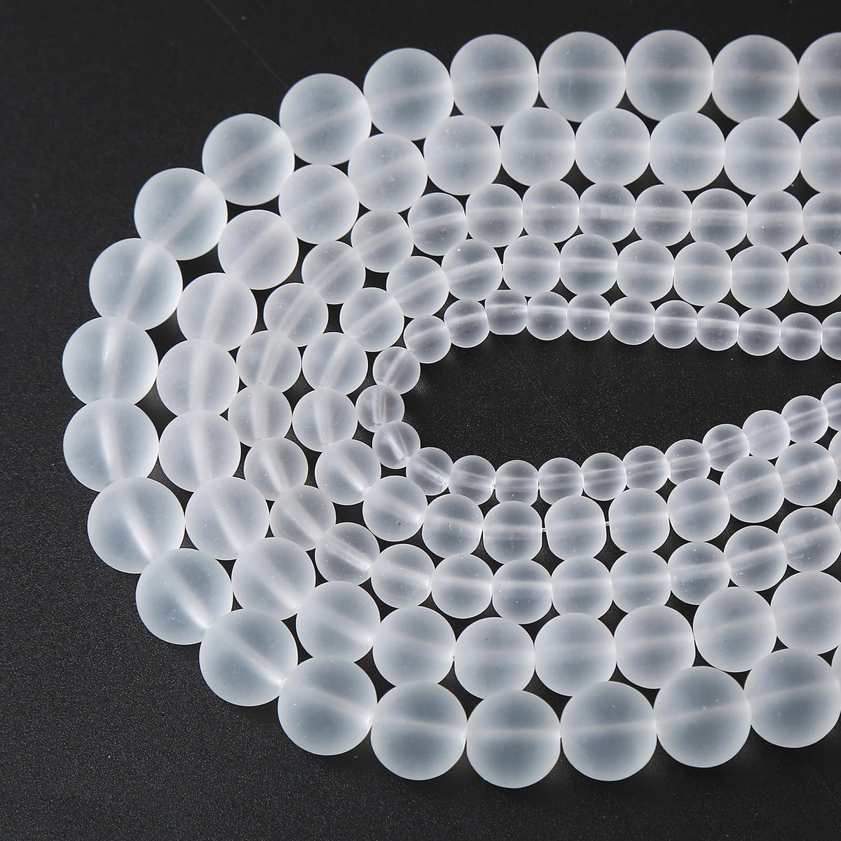 60pcs 6mm Frost White Crystal Glass Beads for Jewelry Making Round Loose Beads DIY Bracelets Necklaces Crystal Energy Healing Stone Beads 15" (6mm, Frost White Glass)