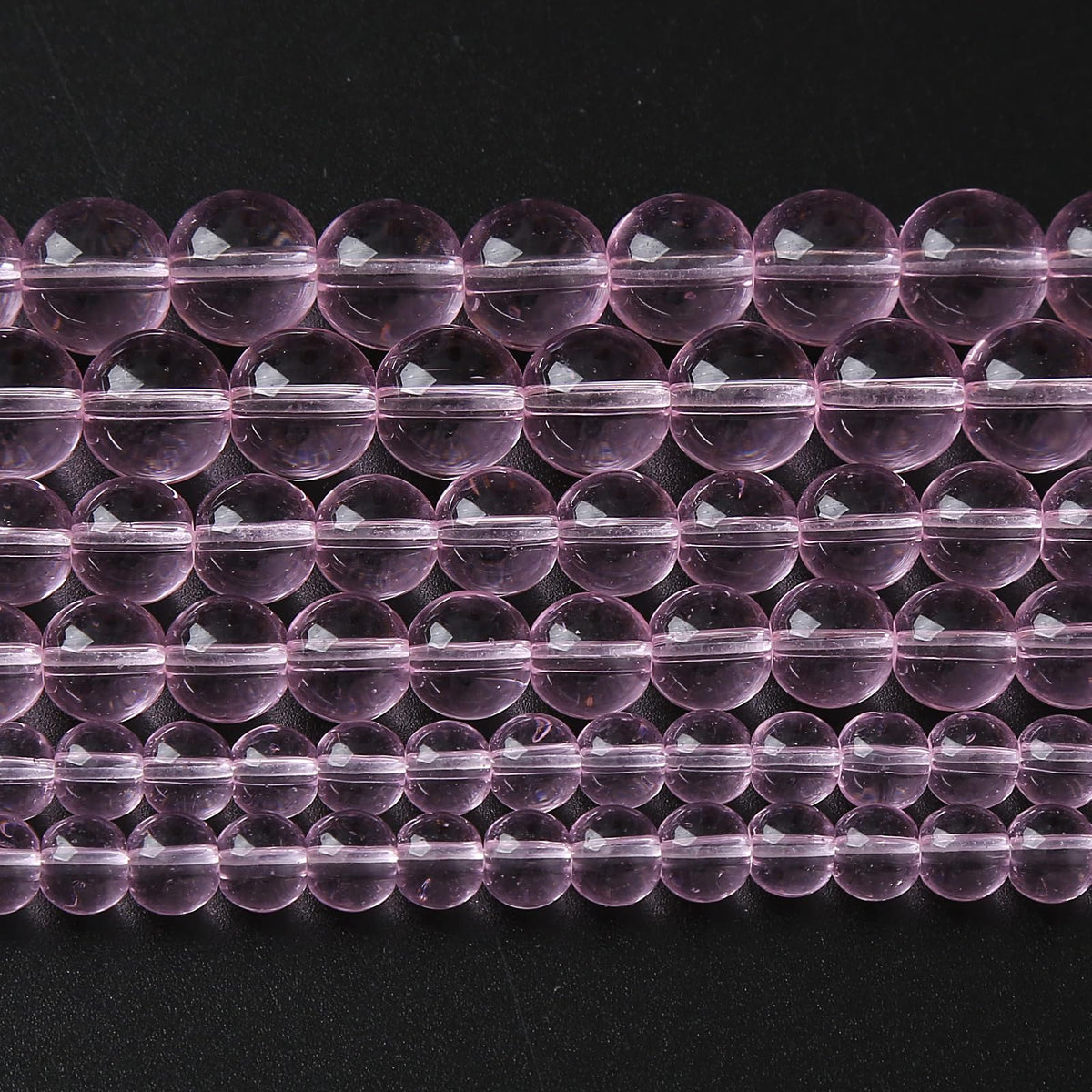 8mm 45pcs Smooth Rose Pink Glass Beads Quartz Crystal Round Loose Beads for Jewelry Making DIY Bracelet Necklace