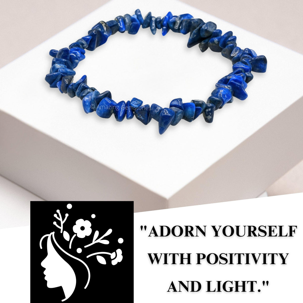 Amazing Gemstone Chips Bracelet (Lapis Lazuli)