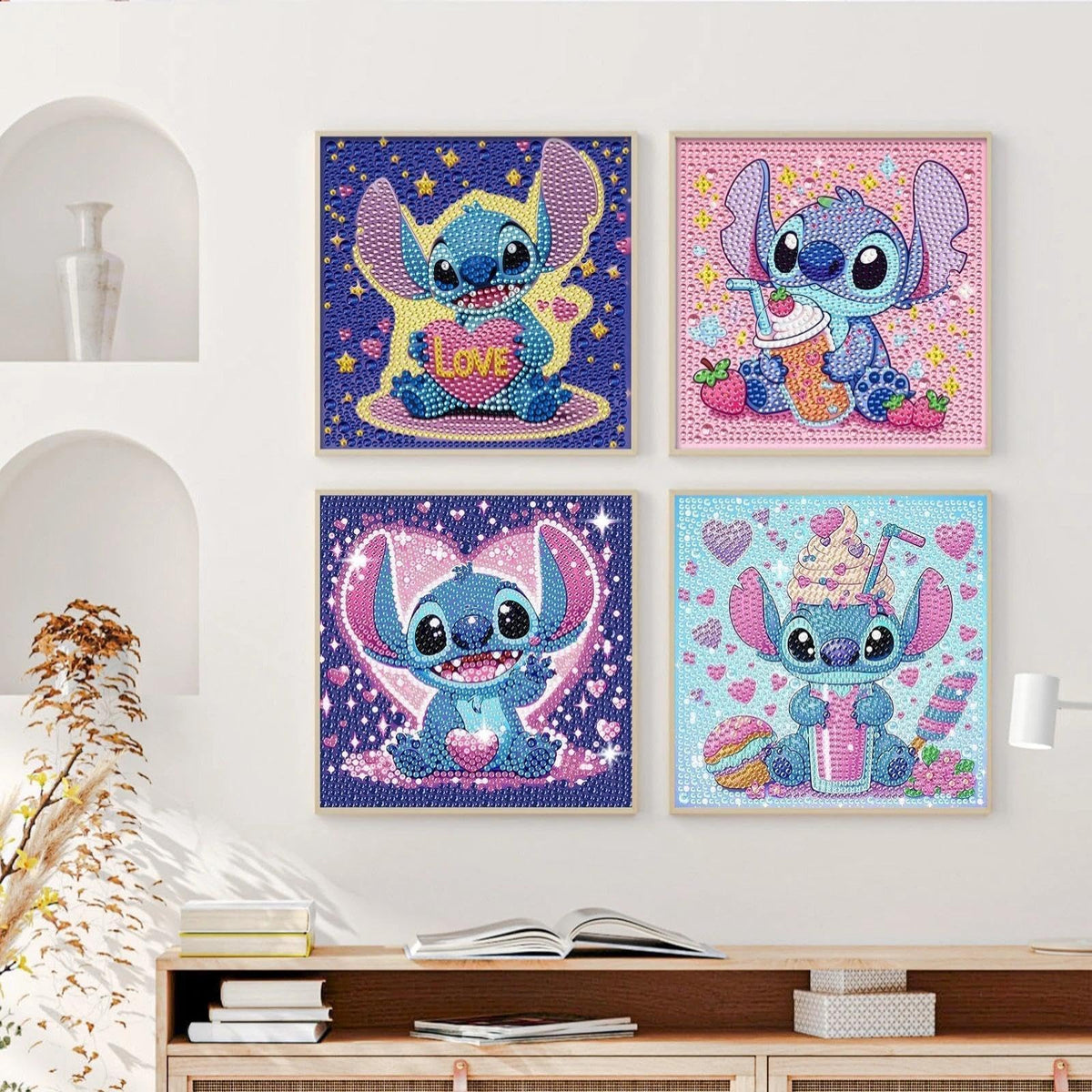 JYLMOOD 6 Packs 5D Diamond Art Kits for Kids Beginners, Full Drill 5D Cartoon Diamond Painting Kits for Adults, DIY Big Gem Art Paintings Kits for Kids Ages 8-12, Home Wall Decor 6x6 Inch
