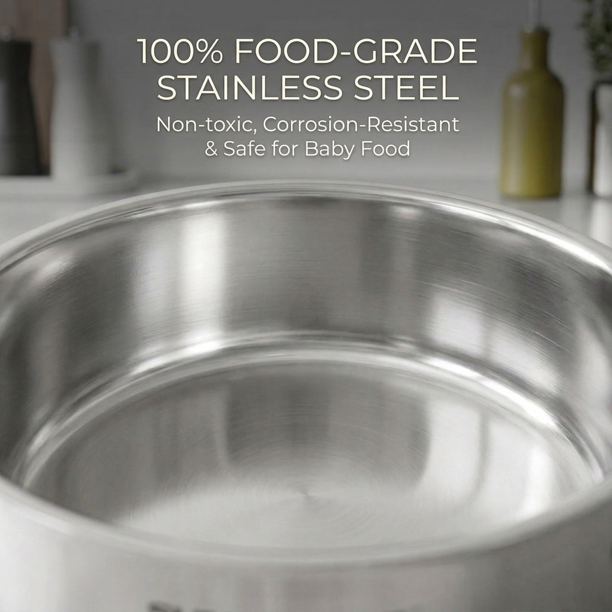 SUNHOUSE Stainless Steel Sauce Pan with Lid - Tri-Ply 2 Quarts Steamer for Cooking, Small Cooking Pot with Steamer Basket, Induction Compatible Steam Pot for Vegetable