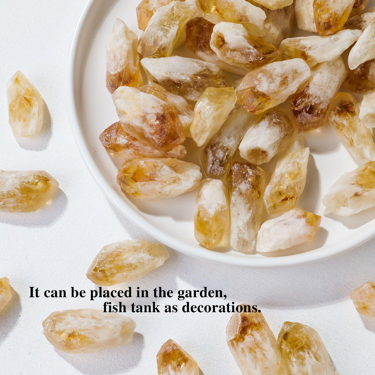 Apengshi 1/2 lb(230g) Natural Citrine Crystal Points Irregular Rough Crystal Stone Raw Crystal Gemstones Bulk Chakra Stones Meditation Reiki Collect Handmade DIY
