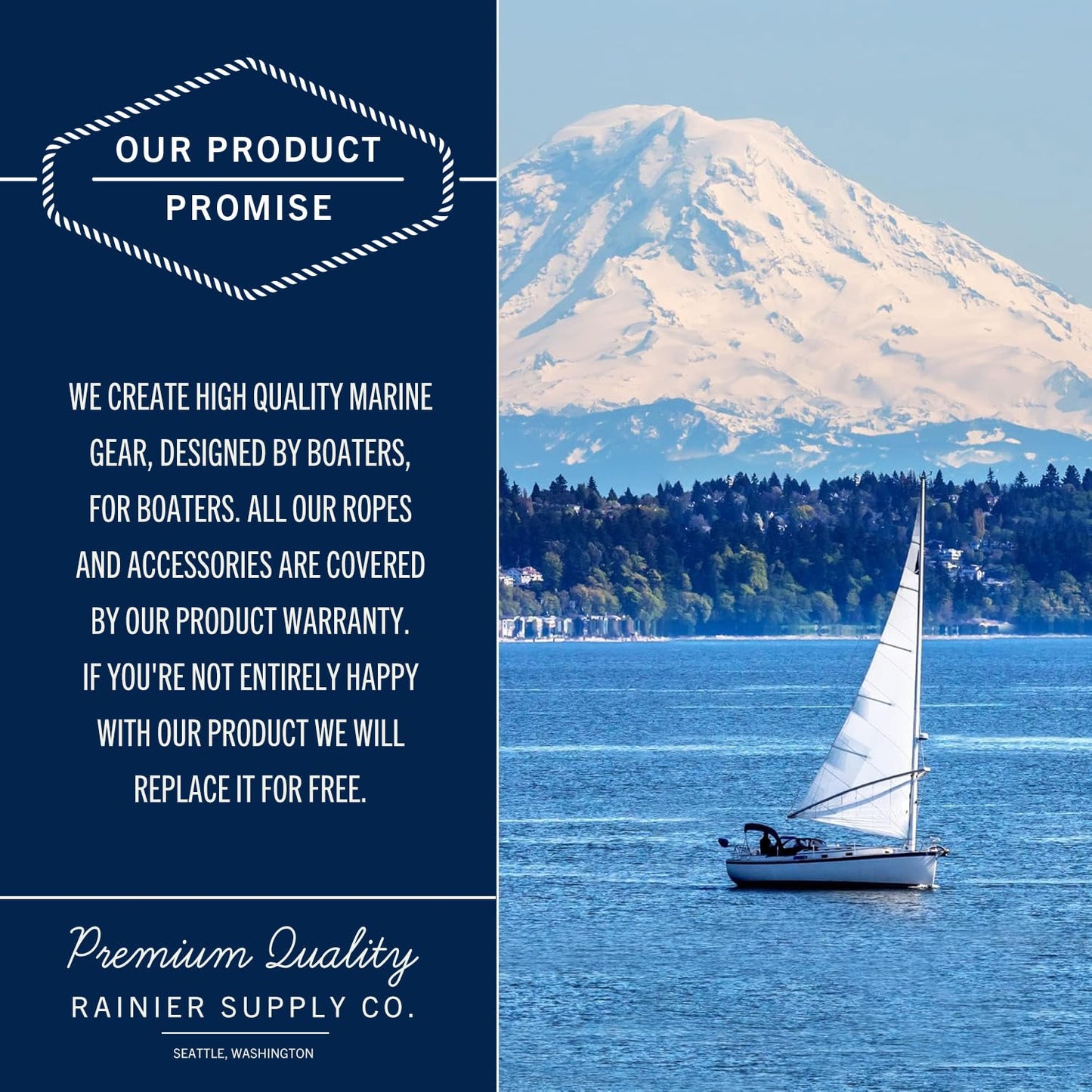 RainierSupplyCo Dock Lines 1, 2 & 4 Pack - Boat Rope for Docking with Loop - Premium Double Braided Nylon Marine Rope - Mooring Line with Eyelet - Boat Accessories