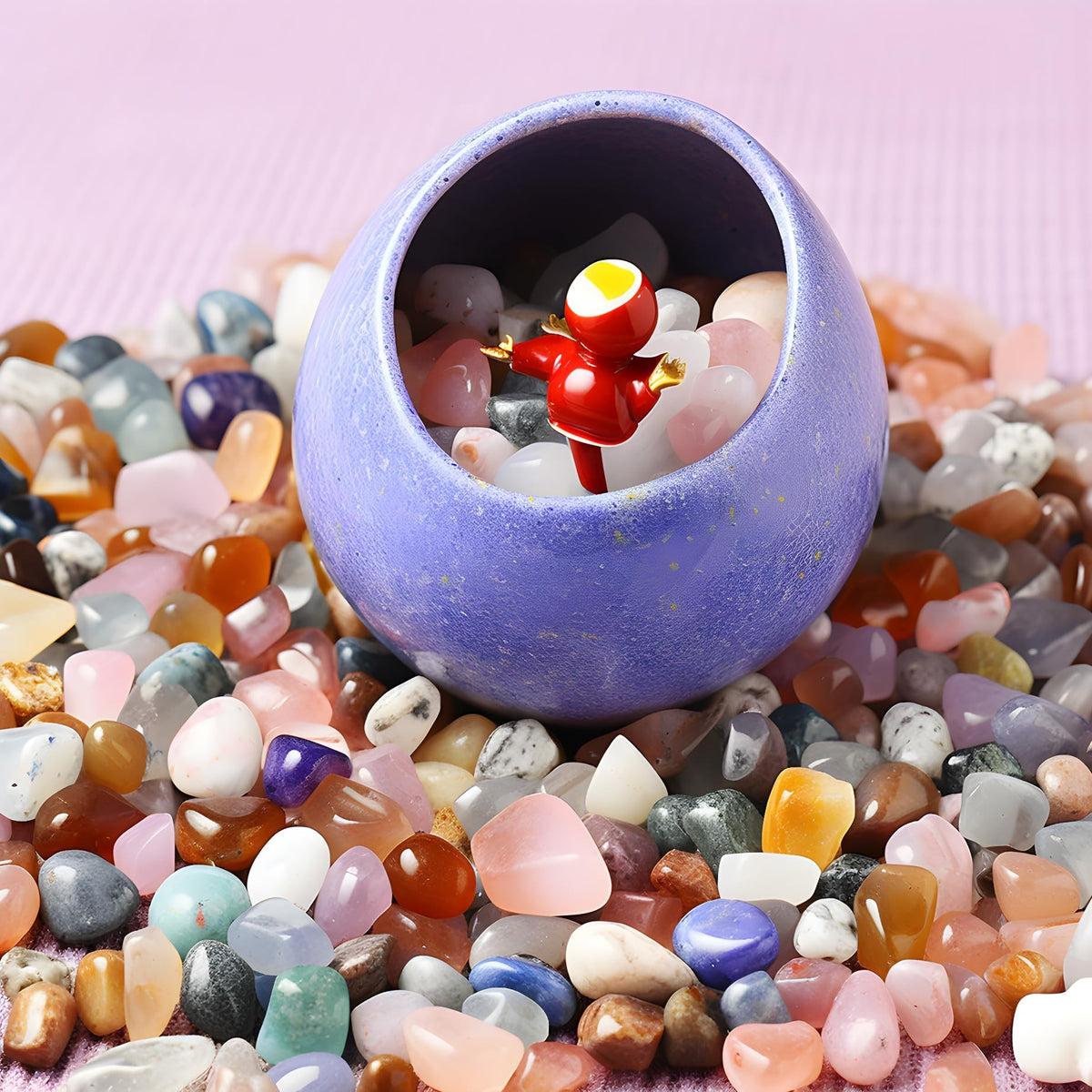 SigMntun Polished Mixed Crystal Chips 200 Pcs - 0.3" Tumbled Stone Chips Crushed Sea Glass Stones Healing Reiki Crystal Making Home Decoration