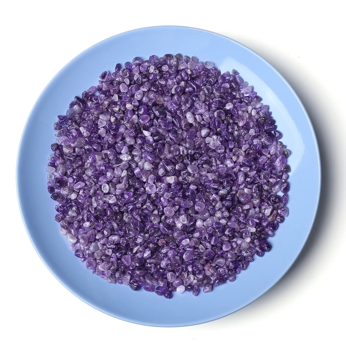 LAIDANLA Amethyst Crushed Stone Crystal Chips Bulk Natural Gemstones Healing Reiki Crystals Mini Quartz Vase Filler Aquarium Gravel 100g