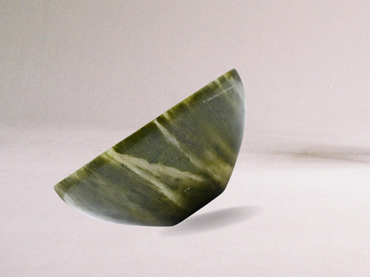 Vesuvianite Crystal Bowl - 2 Inch Decorative Bowls for Room and Home Decor - Gemstone Healing Crystals for Elegant Display, Positive Energy Balance and Gift