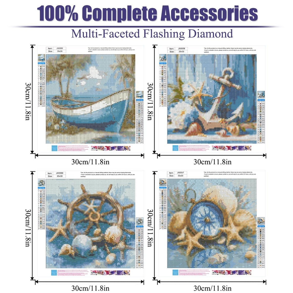 gganmtere 4 Packs Beach Scenery Diamond Art Painting Kits for Adults,Summer Diamond Painting Kit Beginners,5D Full Drill Diamond Dot,Gem Art Adult Home Wall Decor 12x12inch
