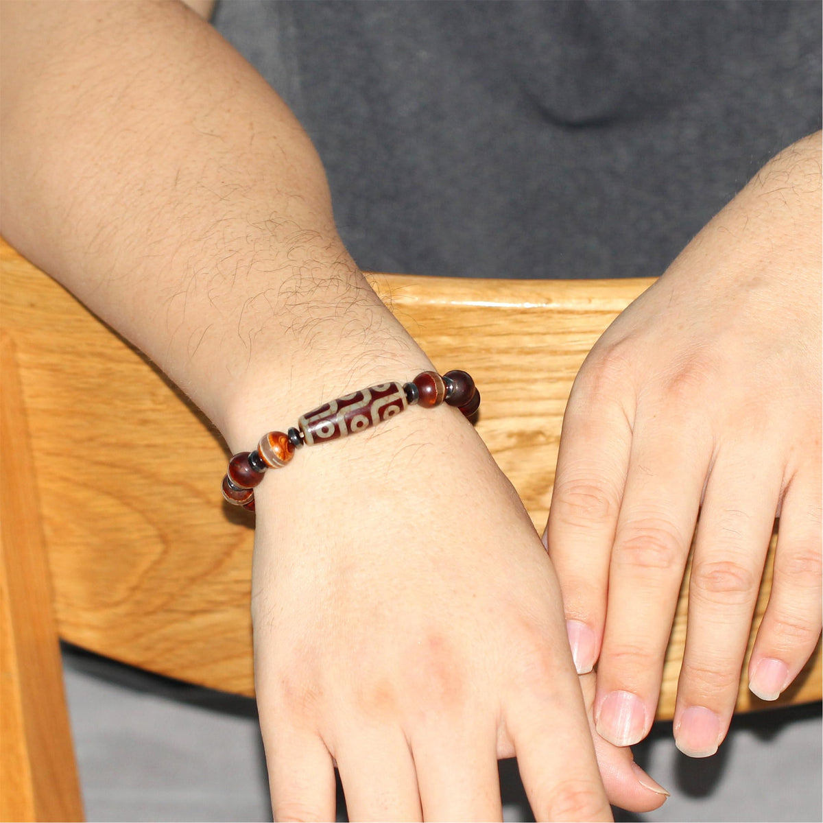 Zircobic Nine Eyes Dzi Feng Shui Healing Bracelet | Unique Tibetan Nine Eyes Dzi Wristband | Positive Energy Spiritual Bracelets | Blessing Mala Buddhist Chakra Meditation Jewelry