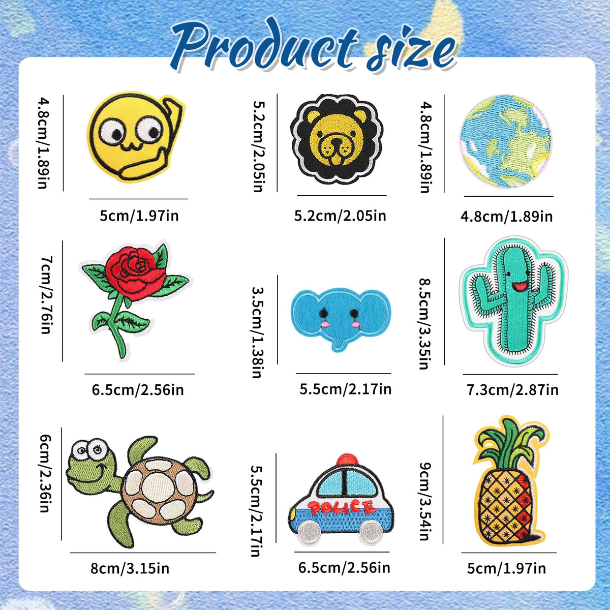 BoAn 60 Pcs Random Assorted Styles Embroidered Iron on Patches for Clothes, DIY Craft Patches for Hats, Backpacks, Jean, Jackets, Dress
