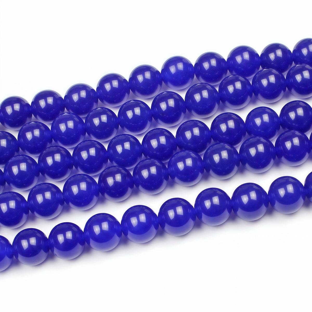 MJDCB Natural Stone Beads Sapphire Jade Round Loose Beads for Jewelry Making DIY Bracelet Necklace (4mm)