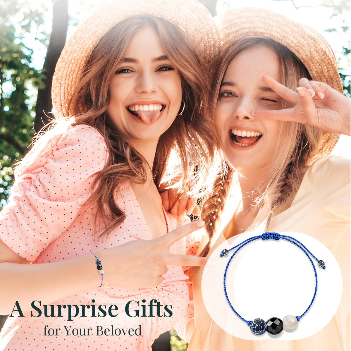 ZOKCC Crystal Healing Bracelets Gifts for Women: Spiritual Natural Healing Stone Anxiety Protection Bracelets Birthday Christmas Gifts for Friends Sister Coworker Nurse Teacher