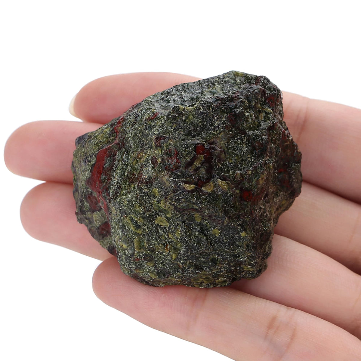 XIANNVXI Dragon Blood Stone 1.8-2.2" Large Raw Crystals and Healing Stones Natural Rough Crystal Rocks for Decor Gifts Tumbling Cabbing Polishing Fountain Rocks 1PCS