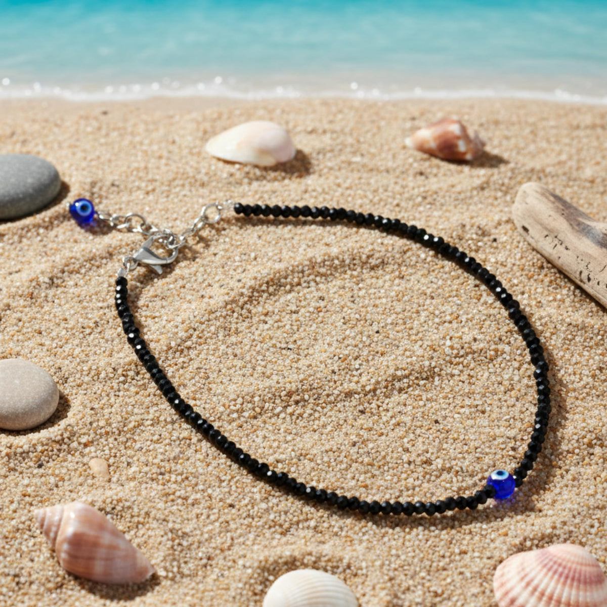 Authentic Black Obsidian Anklet Bracelet for Women - Lab Tested Natural Gemstone Bracelet - 2mm Micro Faceted Beads - Adjustable 7 to 9 Inch Healing Crystal Foot Jewelry for Grounding, Protection & Root Chakra Gift For Her