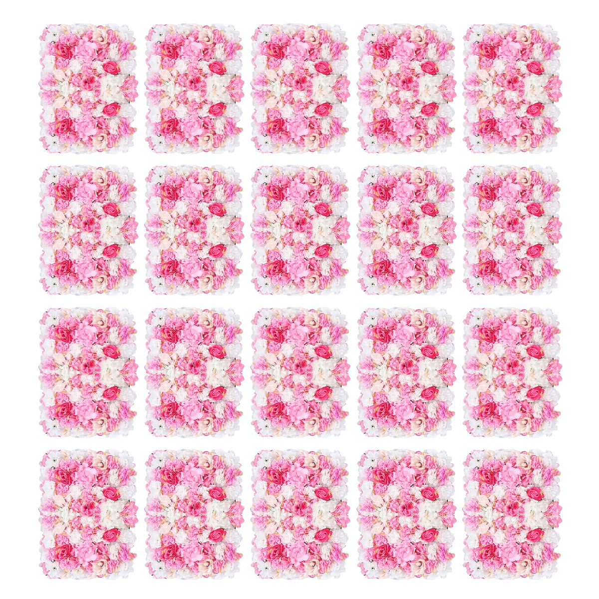 Gdrasuya10 20x Artificial Flower Wall Panels Backdrop Wedding Party Background Venue Decor