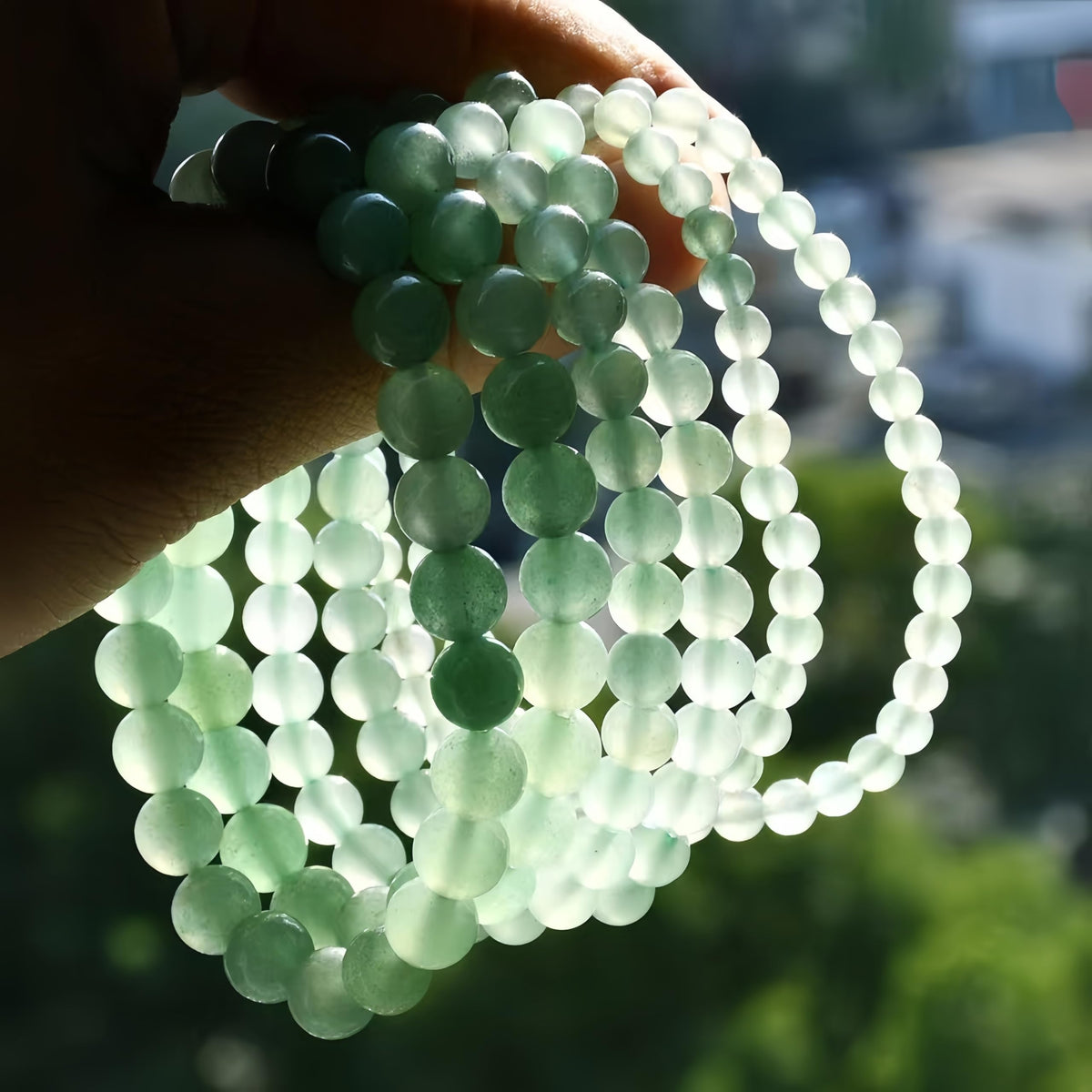 CINSKYING 3Pcs Healing Crystal Green Aventurine Bracelets for Women Men 8mm 6mm 4mm Natural Stone Beaded Stretch Bracelet Jewelry Gifts for Women Girl (T4-Green Aventurine)