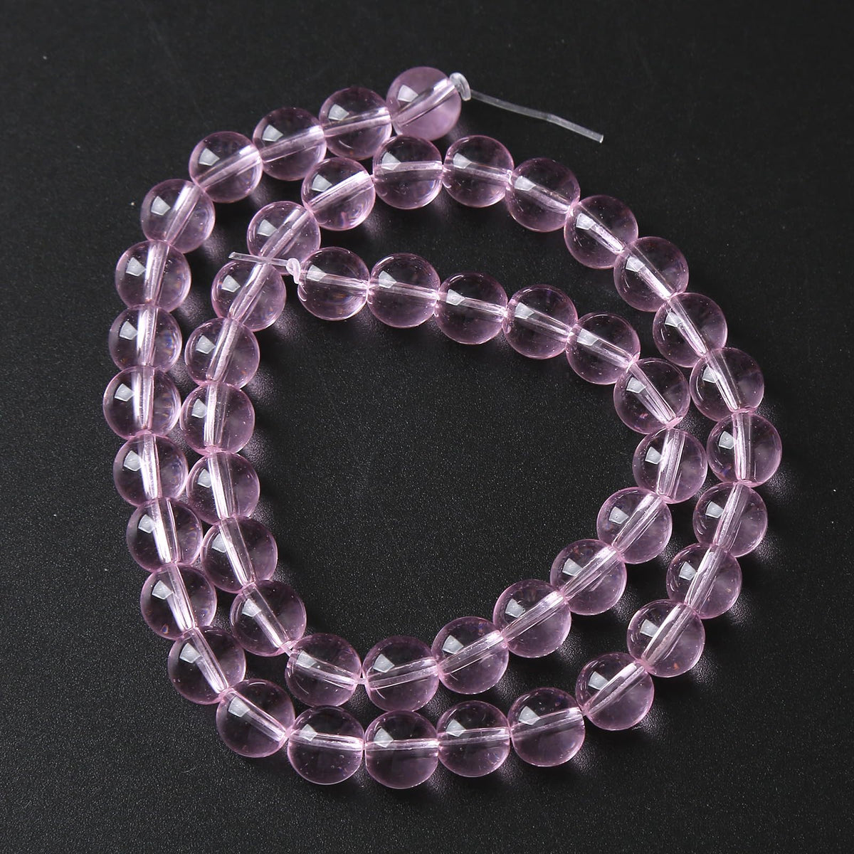 8mm 45pcs Smooth Rose Pink Glass Beads Quartz Crystal Round Loose Beads for Jewelry Making DIY Bracelet Necklace