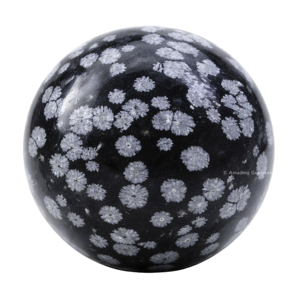 Amazing Gemstone Snowflake Obsidian Crystal Ball with Stand - 2" Inches Crystal Sphere Meditation Balls for Witchcraft and Decorative Balls