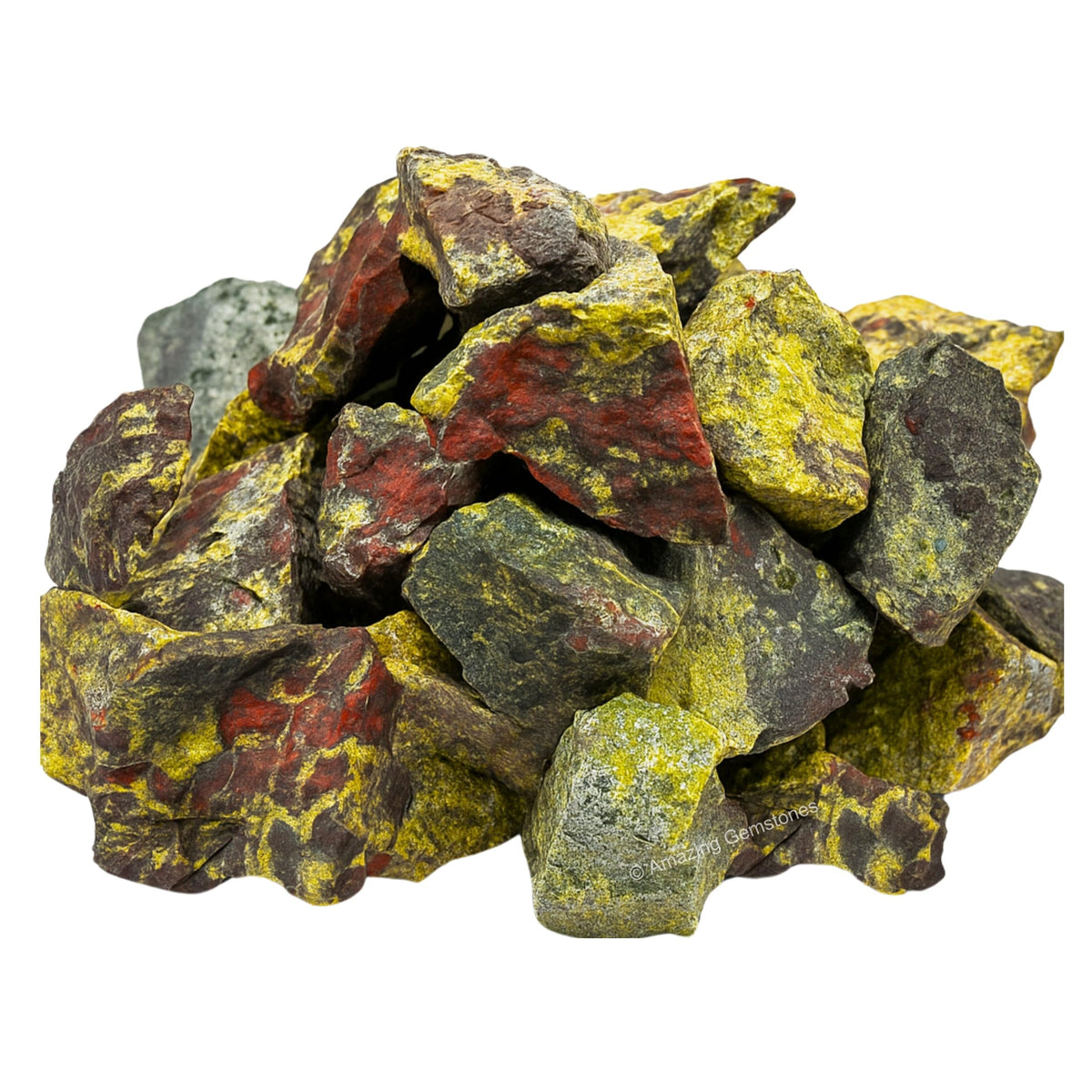 Amazing Gemstone Dragon Bloodstone Raw Crystals and Healing Stones, Natural Rocks For Tumbling - DIY Raw Stones And Crystals (1 Piece)