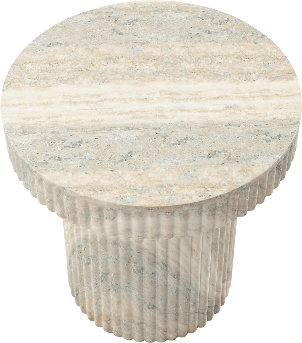 Meridian Furniture Legatto Travertine Indoor/Outdoor Concrete End Table
