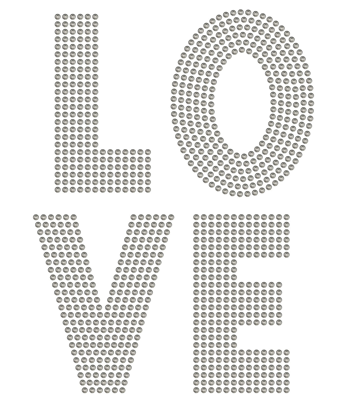 Rhinestone Genie Love 5" Letters Magnetic Rhinestone Template, Black
