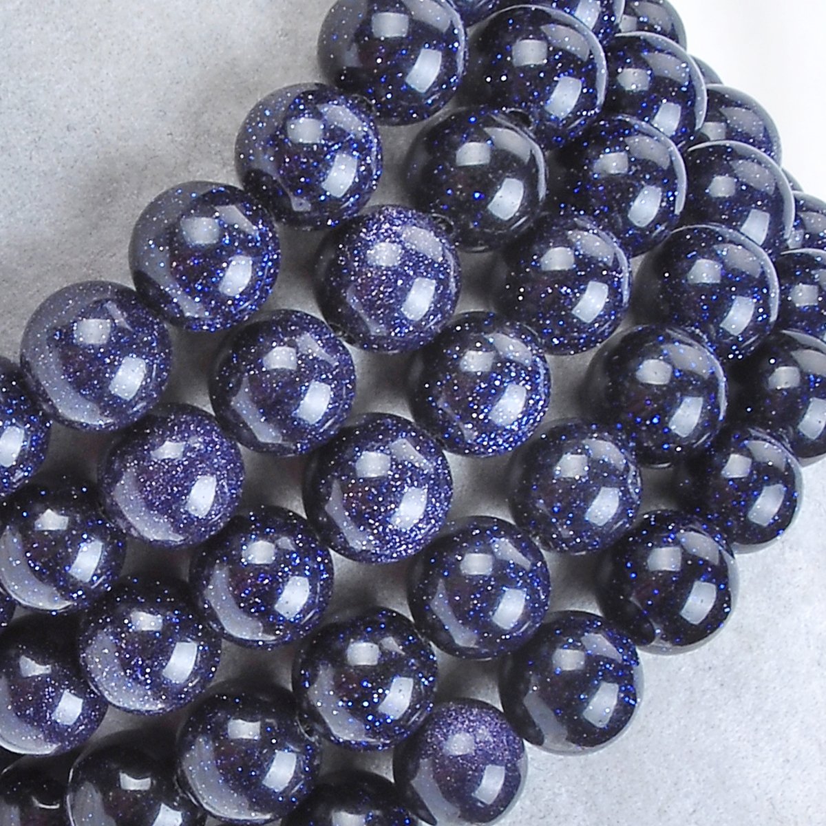 MASSIVE BEADS Gemstone Beaded Bracelets Natural Birthstone Healing Power Crystal Beads Macrame Adjustable (Blue Sand, 8mm)