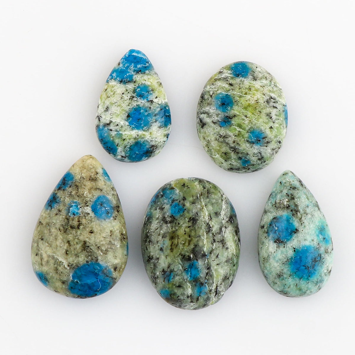 CRYSTALIS Wholesale 5pcs Natural K2 Jasper Loose Gemstone Bulk Cabochons Jewelry Making Supply, Chakra & Healing Polished Stones, Wire Wrapping, DIY, Gem Collection