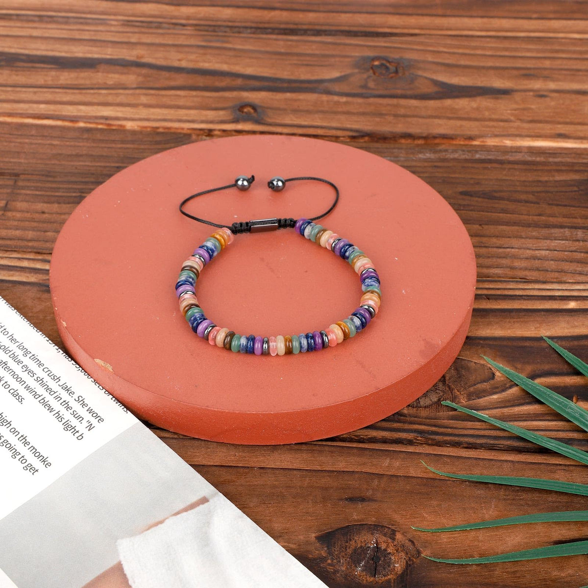 Mikovivi Inspirational Gift for Women, Colorful 7 Chakras Natural Stone Bracelet Adjustable Yoga Spiritual Crystal Beaded Bracelets Encouragement Jewelry for Women Men