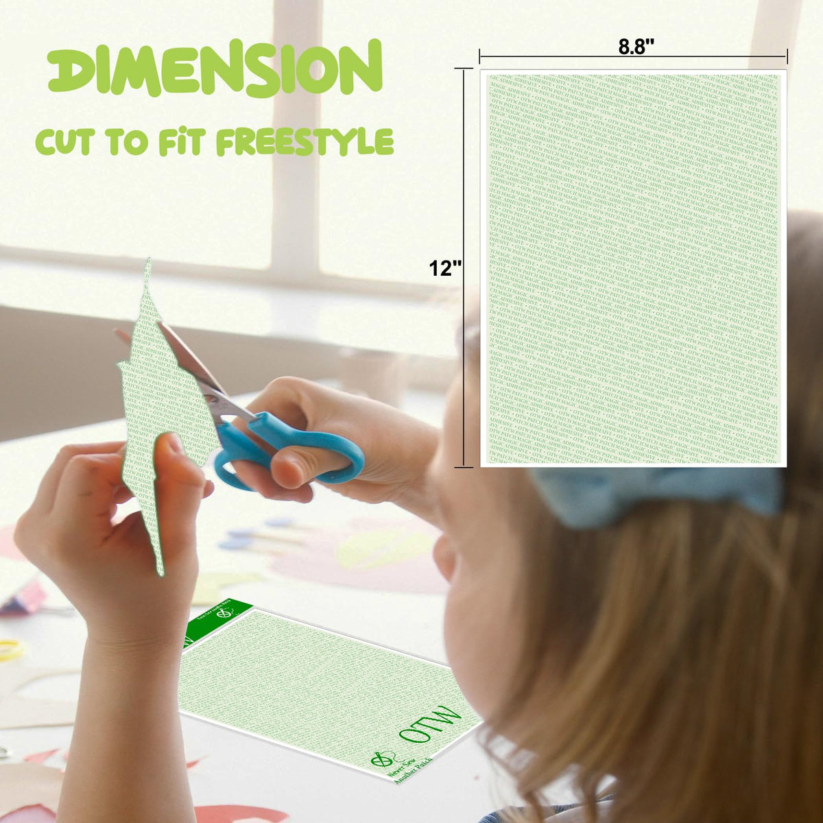 Patch Magic Adhesive, Peel and Stick Adhesive Kit, Washable, No Residue for Girl Scout Badges, Patches, Fabric and DIY Crafts, No Ironing or Sewing, Freestyle Cut to Fit, 4 Pack