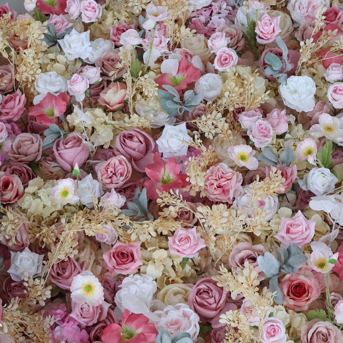 JIIPOREGJ Artificial Flower Wall Backdrop Panels,Handmade Romantic Large Wedding Backdrop 3D Floral Wall Fabric Flower Wall for Party Baby Shower Bridal Wedding Backgrou,One Color,1m*1m/3.28 * 3.28FT