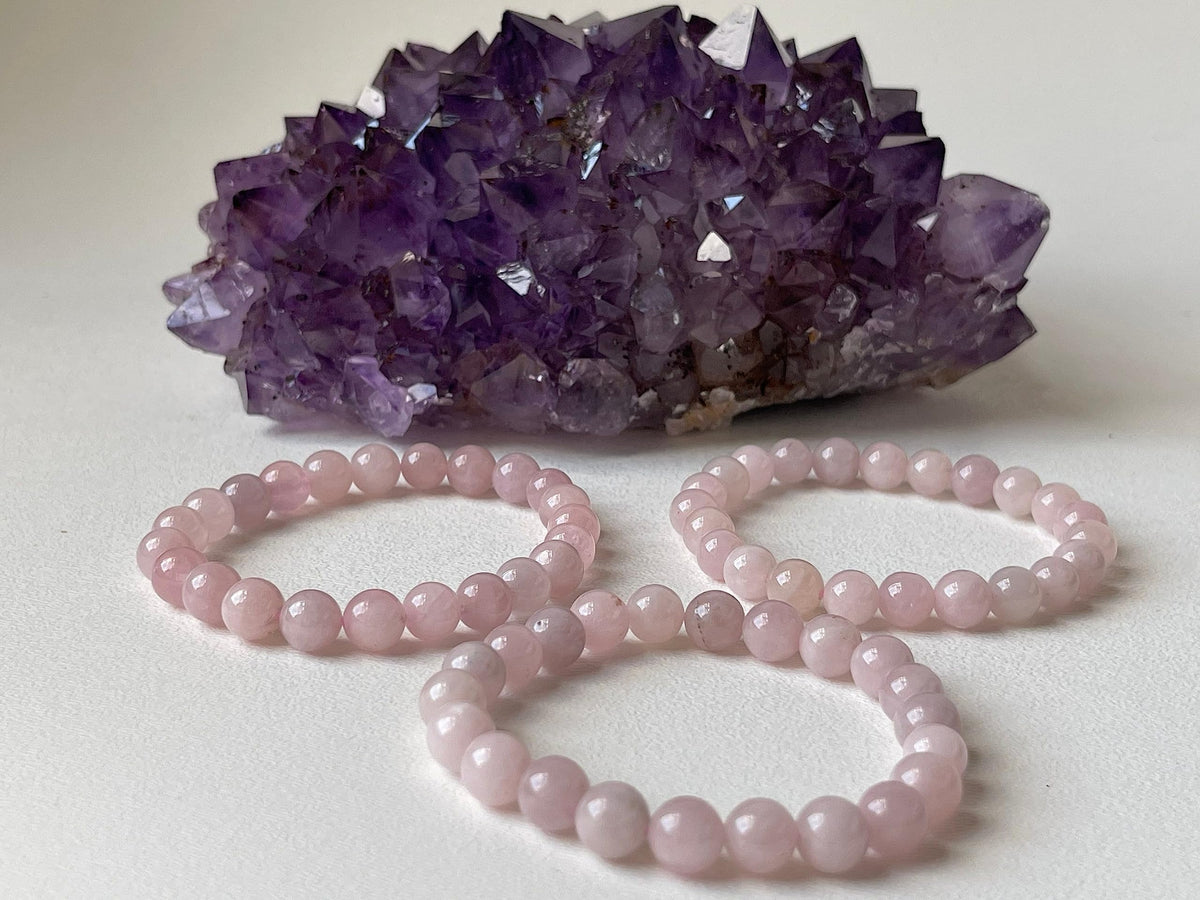 GAF TREASURES Rose Quartz Crystal Bead Bracelet, Genuine Rose Quartz Bracelet, Healing Crystal Bracelet Gift for Men & Women (1)