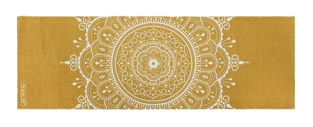 The Home Talk Yoga Mat, 100% Organic Foldable Thick Mat for Travel, Yoga Mat for Exercise with Carry Strap, Skid Free Yoga Block for Pilates, Training Mats Cotton Weave, 24"x72" - Yellow