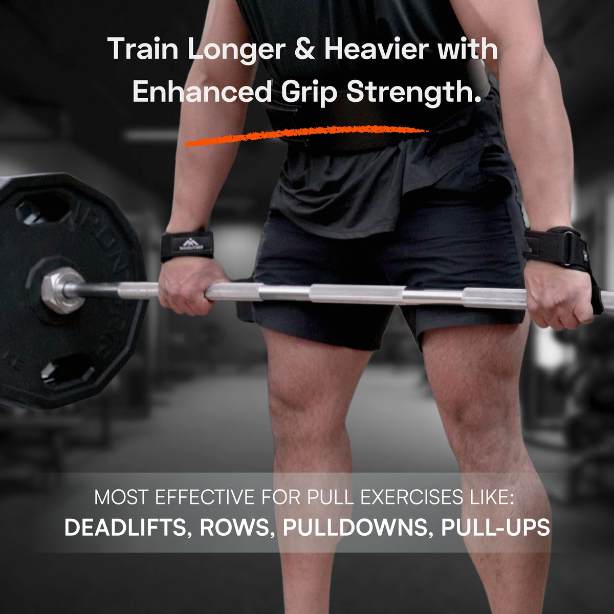 MaxOut360 Lifting Grips for Weight Lifting, Powerlifting & Weightlifting Grips with Enhanced Grip, Double Layer Leather Gym Grips for Deadlifts & Back Workouts, Black