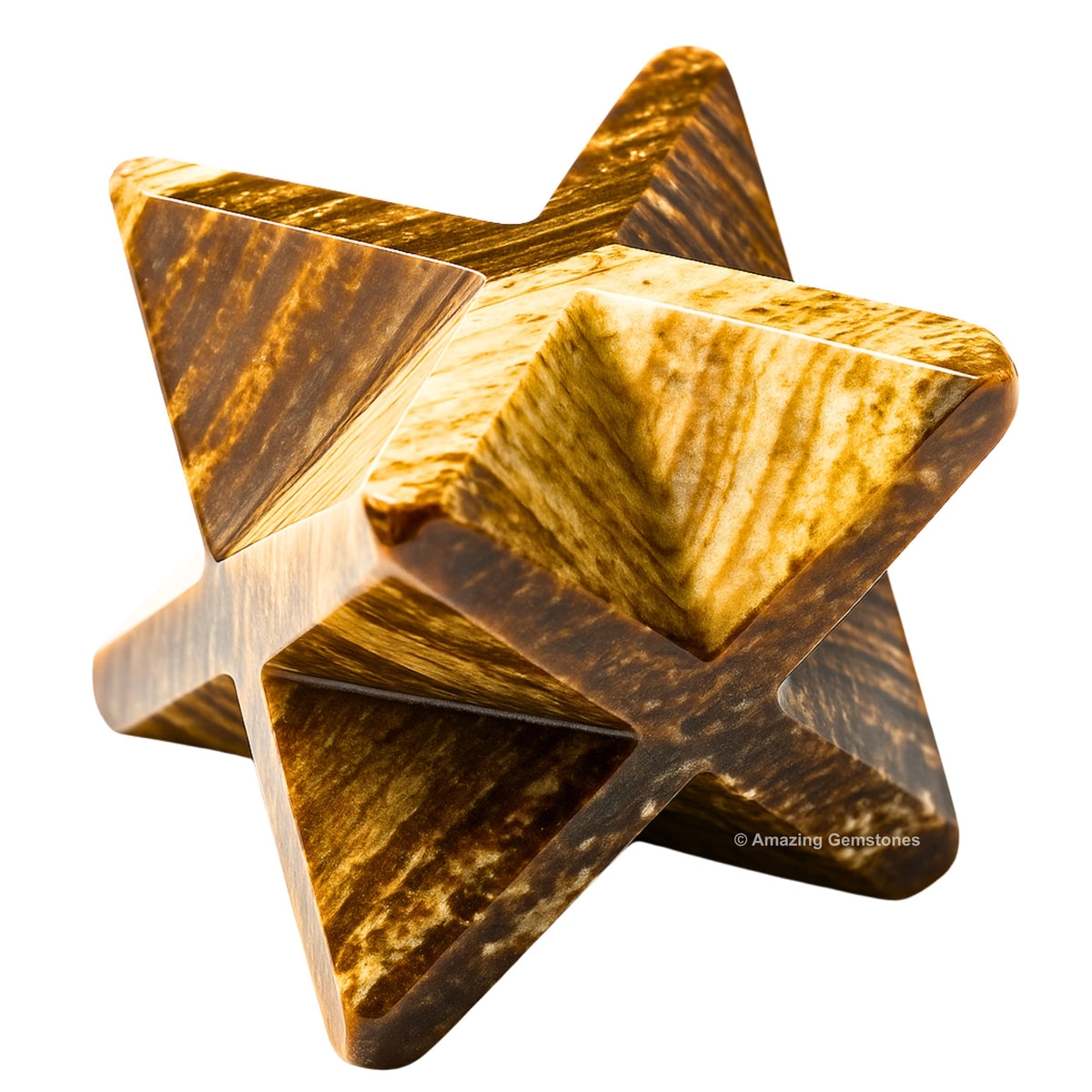 Amazing Gemstone Aragonite Merkaba Crystal - 1.5 Inches Metaphysical Merkaba Star for Meditation - Energetic Tetrahedron Crystal and Healing Stones for Spiritual Growth and Healing (35-40mm)
