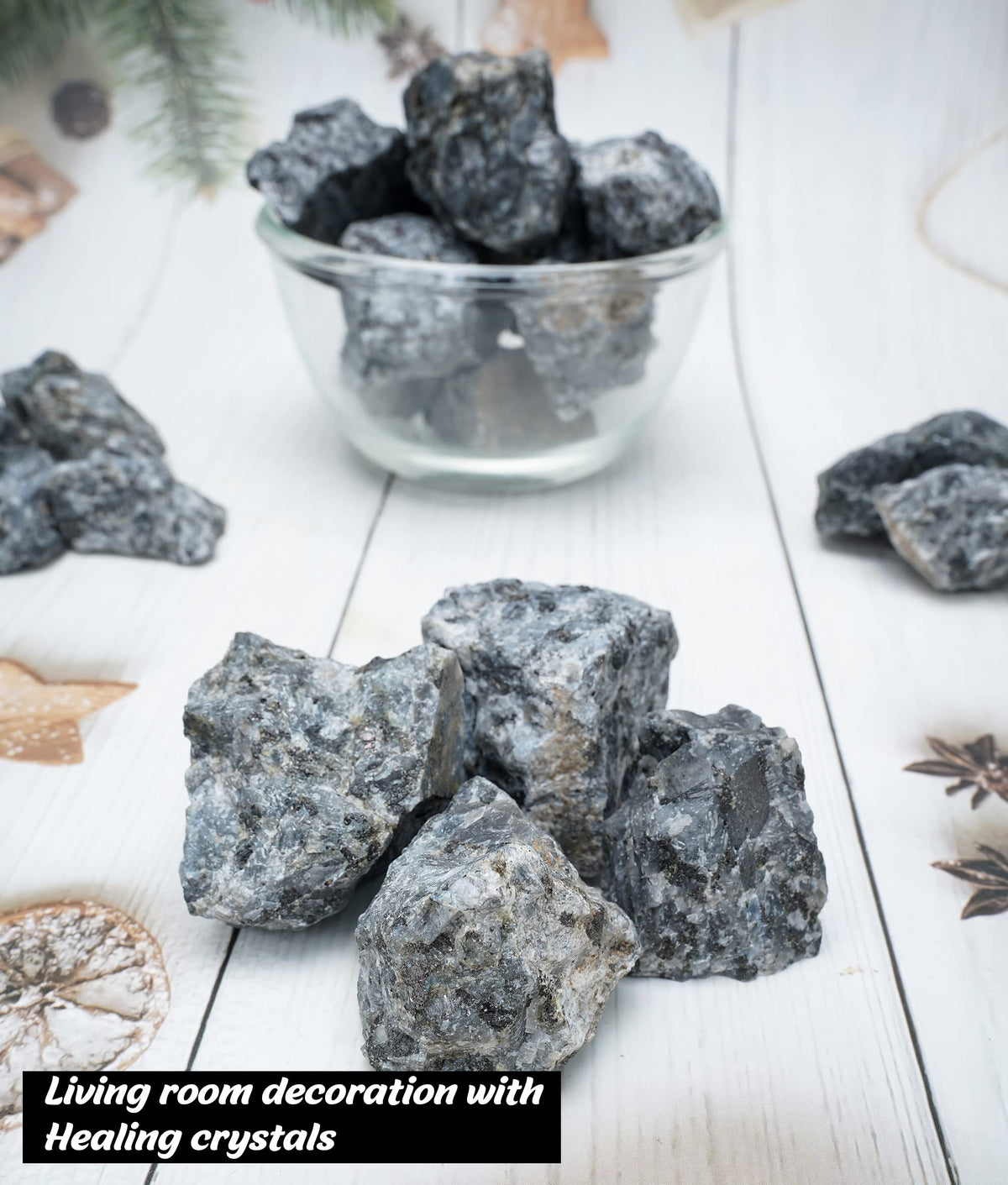 Crocon 1LB Larvikite Rough Bulk Natural Stone Raw Gemstone Tumbling Cabbing Polishing Mining Chakra Meditation Balancing Reiki Healing Good Luck Gift Home Office Decor