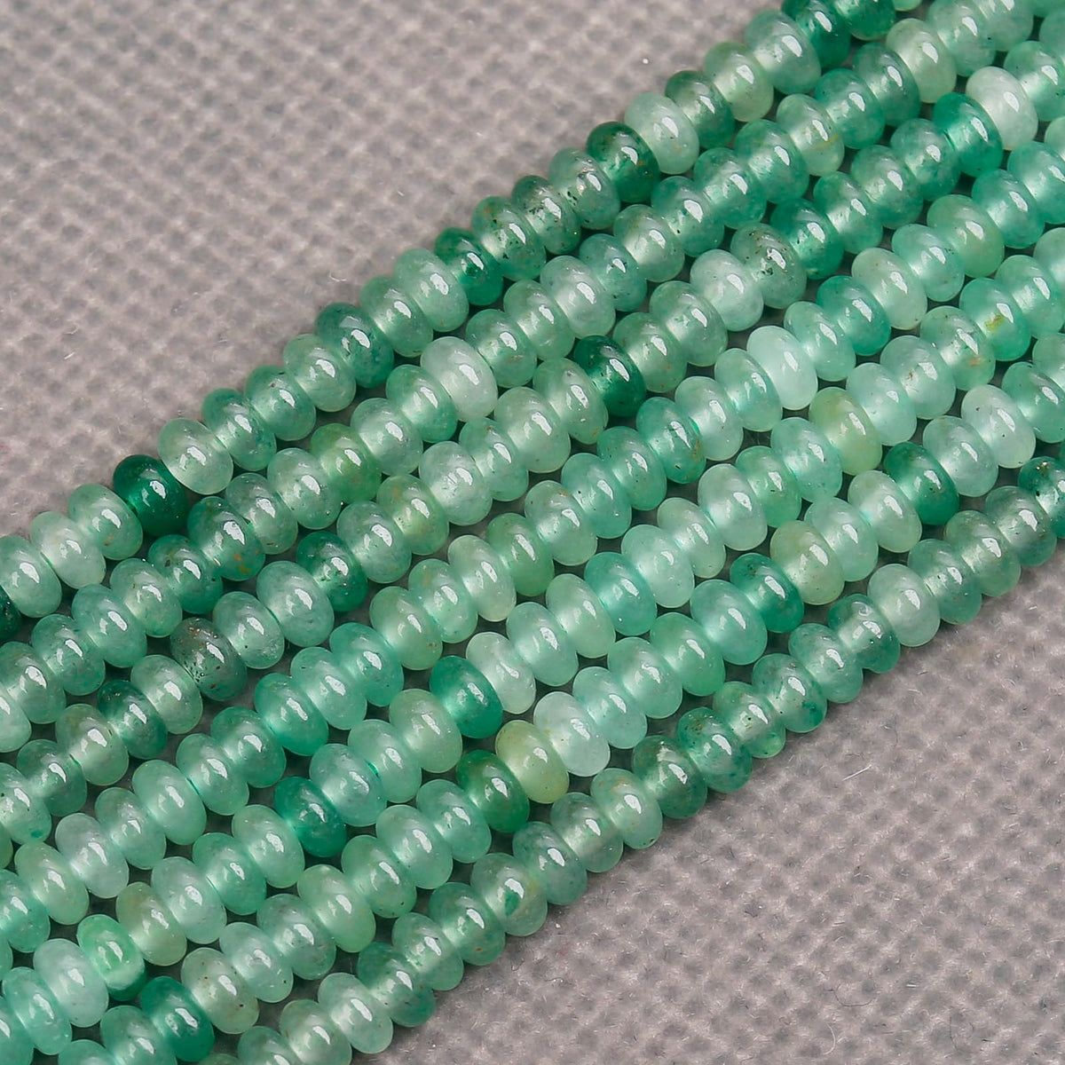 BONNY BOXX 1 Strand (150PCs) Natural 2 * 4mm Green Aventurine Rondelle Beads, Natural Abacus Disk Stone Beads Loose Spacer Gemstone for DIY Bracelet Necklace Jewelry Making