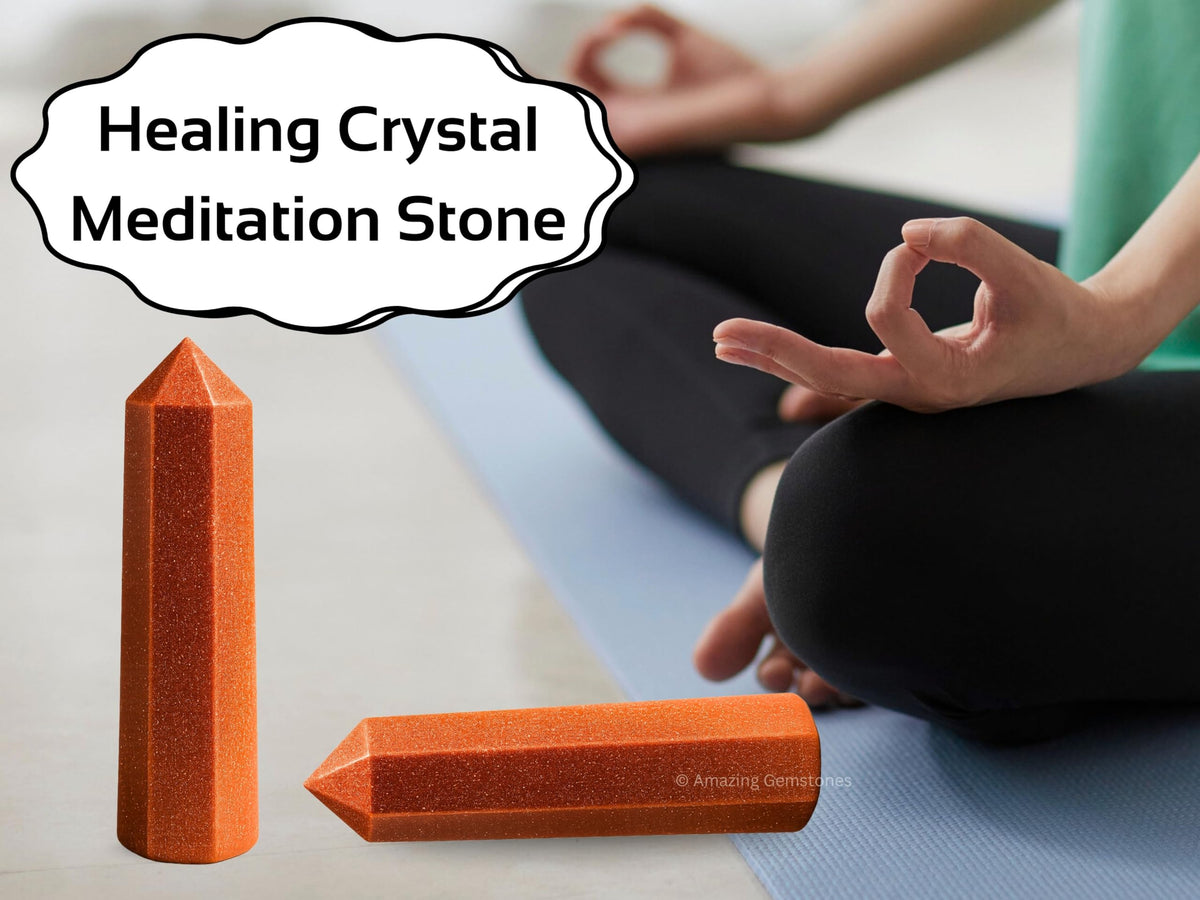 Amazing Gemstone Red Goldstone Crystal Towers - Natural Healing Crystal Point Obelisk for Reiki Healing and Crystal Grid (3" to 4" INCH)