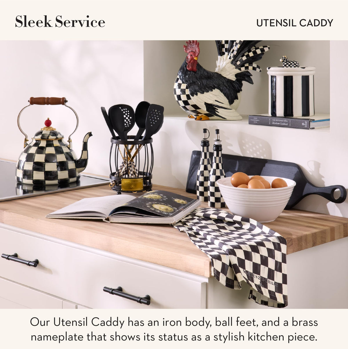 MACKENZIE-CHILDS Utensil Caddy, Sturdy Cutlery Organizer for Table or Countertop