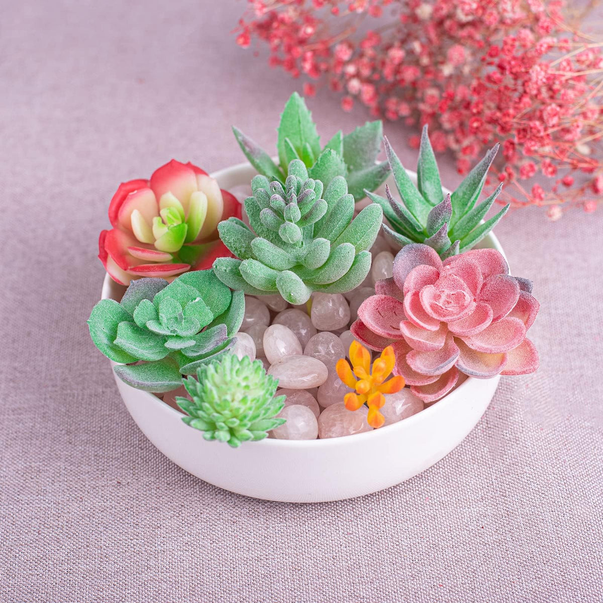 SigMntun Polished Natural Rose Quartz Crystals - 72 Pcs, 0.5" 10 oz Handpicked Natural Tumbled Gemstones Rocks, Pebbles for Reiki, Chakra, Healing Home Decor